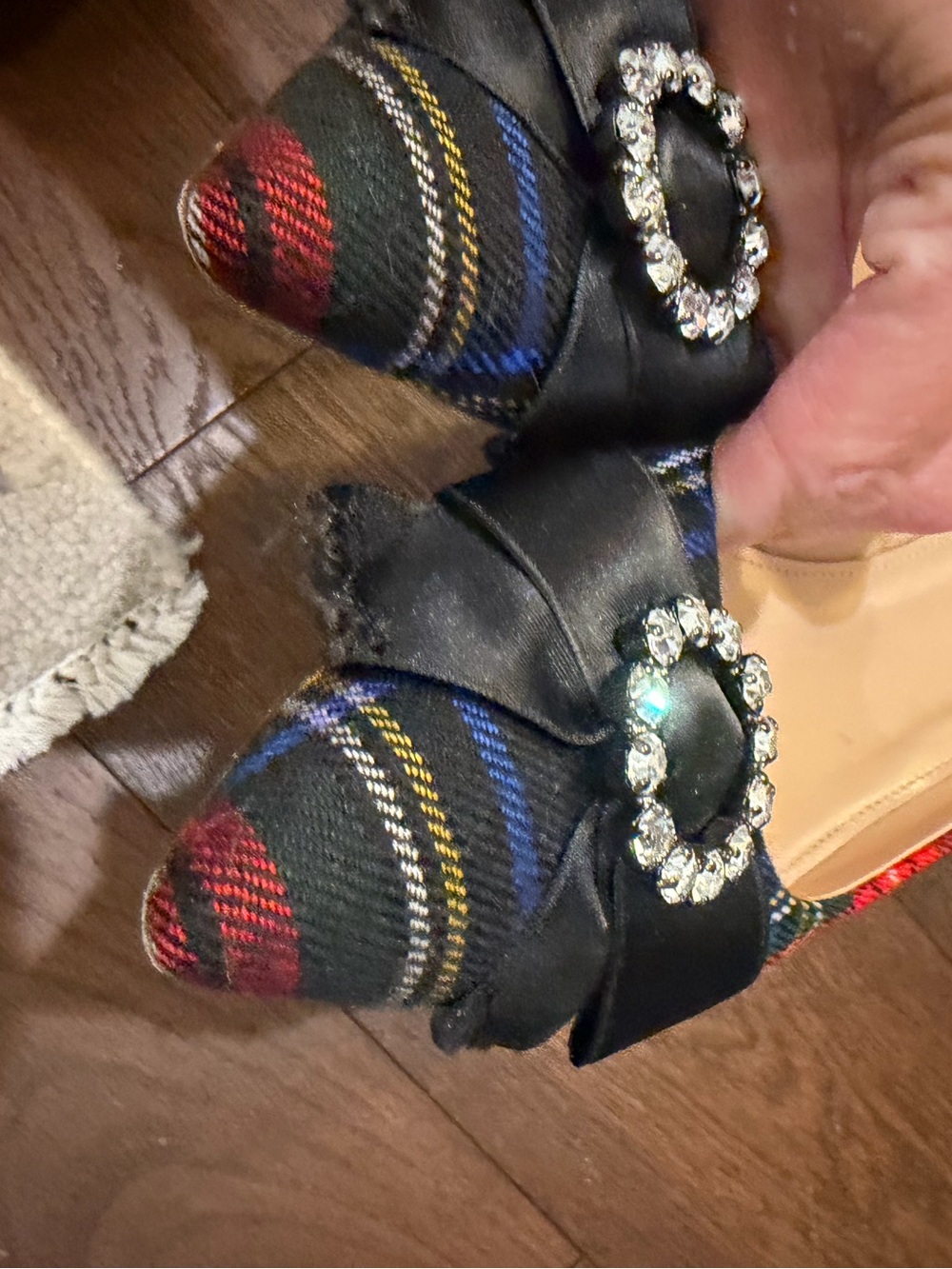 J.Crew collection Avery Christmas holiday plaid block heel pumps 8.5 - Picture 8 of 9